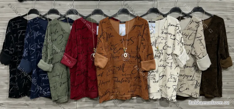 Tunika s príveskom 3/4 dlhý rukáv dámska (S/M/L ONE SIZE) TALIANSKA MÓDA IMPOZ25JSD-9613