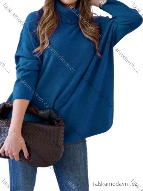 Sveter úpletový s rolákom dlhý rukáv dámsky nadrozmer (54/56/58 ONE SIZE) TALIANSKA MÓDA IMD25220