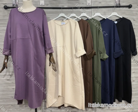 Šaty 3/4 dlhý rukáv dámske (S/M/L ONE SIZE) TALIANSKA MÓDA IMPOZ25-HP24944