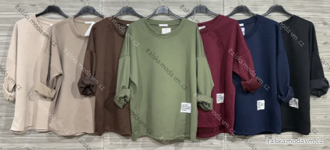 Tunika 3/4 dlouhý rukáv dámská (S/M/L ONE SIZE) ITALSKÁ MÓDA IMPOZ25SM-3187