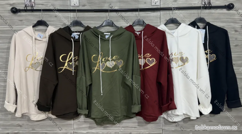 Tunika mikinová s kapucňou dlhý rukáv dámska (S/M/L ONE SIZE) IMPOZ25LV-25390
