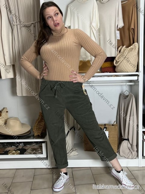 Kalhoty manžerstrové oversize dlouhé dámské VERONA (M/L/XL ONE SIZE) ITALSKá MóDA IM4251149/DU