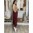 Nohavice manžestrové s opaskom dámske BARBARA  (S/M/L ONE SIZE) TALIANSKA MÓDA IMSM251146/DU S/M/L vínová