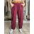 Nohavice manžestrové s opaskom dámske BARBARA  (S/M/L ONE SIZE) TALIANSKA MÓDA IMSM251146/DU S/M/L vínová