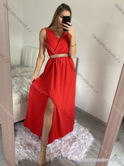 Šaty dlhé elegantné spoločenské plesové na ramienka dámske (S/M ONE SIZE) TALIANSKA MóDA IM3226339/DU