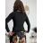 Tričko elegantní dlouhý rukáv dámské (XS/S/M ONE SIZE) ITALSKá MóDA IMM23M31346/DUR bílá XS/S/M