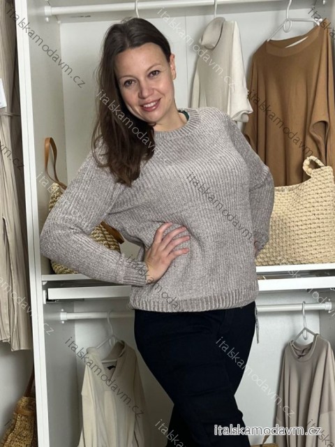 Svetr ženilkový dlouhý rukáv dámský AGNES (M/L-XL/2XL) AMBITIONFLY AMB25N413T/DU