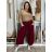Nohavice manžestrové s opaskom dámske EVA(S/M/L ONE SIZE) TALIANSKA MÓDA IMSM251147/DU S/M/L vínová