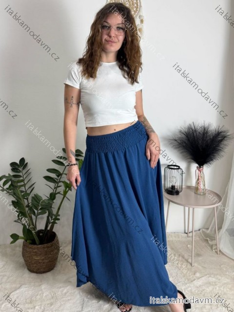 Sukňa dlhá dámska (S/M/L ONE SIZE) TALIANSKA MÓDA IMD24221 tmavě petrolejová S/M/L