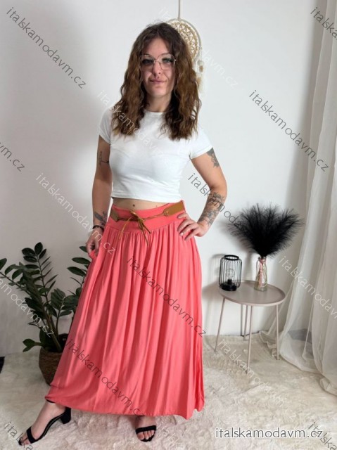 Sukňa dlhá dámska LUCIA (S/M/L ONE SIZE) TALIANSKA MÓDA IMWBL25483/DU lososová S/M/L