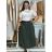 Sukně s páskem manžestrová dámská ERIKA (S/M/L ONE SIZE) ITALSKá MóDA IMSM251149/DU S/M/L zelená khaki