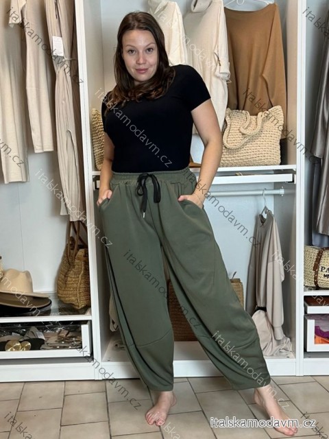 Tepláky elegantní dámské nadrozměr LOLA (40/42/44 ONE SIZE) ITALSKÁ MÓDA IM4251145/DU