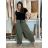 Tepláky elegantní dámské nadrozměr LOLA (40/42/44 ONE SIZE) ITALSKÁ MÓDA IM4251145/DU 40/42/44 zelená khaki