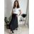 Sukně dlouhá s páskem dámská (S/M/L ONE SIZE) ITALSKÁ MÓDA IM425444/DU černá S/M/L