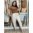 Nohavice elegantné s opaskom dámske (S/M/L ONE SIZE) TALIANSKA MÓDA IM425030/DUR  sv. hnědá S/M/L