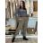 Nohavice elegantné s opaskom dámske (S/M/L ONE SIZE) TALIANSKA MÓDA IM425030/DUR  sv. hnědá S/M/L