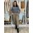 Nohavice elegantné s opaskom dámske (S/M/L ONE SIZE) TALIANSKA MÓDA IM425030/DUR  sv. hnědá S/M/L