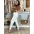 Nohavice elegantné s opaskom dámske (S/M/L ONE SIZE) TALIANSKA MÓDA IM425030/DUR bílá S/M/L
