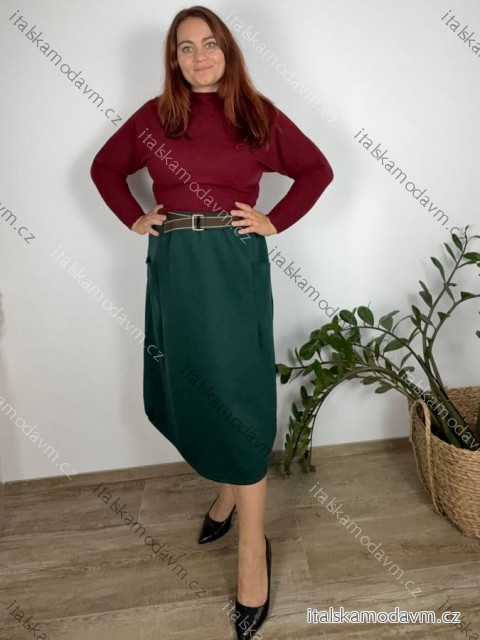 Sukňa s opaskom dámska nadrozměr  INNA (48/50/52 ONE SIZE) TALIANSKA MÓDA IM4251142/DUR