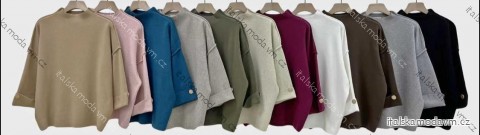 Svetr úpletový oversize dlouhý rukáv dámský (S/M/L ONE SIZE) ITALSKÁ MÓDA IMC25407