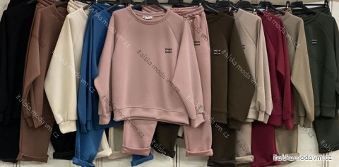Souprava tepláková mikina dlouhý rukáv a tepláky dámská (S/M/L ONE SIZE) ITALSKÁ MÓDA IMC25422