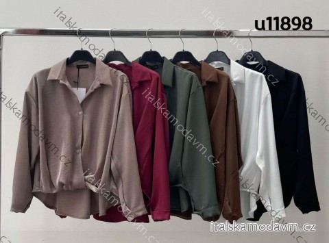 Tunika košilová dlouhý rukáv dámská (XS/S/M ONE SIZE) ITALSKÁ MÓDA IMM25M11989