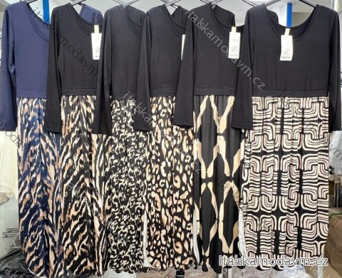 Šaty dlhý rukáv dámske (S/M/L ONE SIZE) TALIANSKA MÓDA IMM25M7007