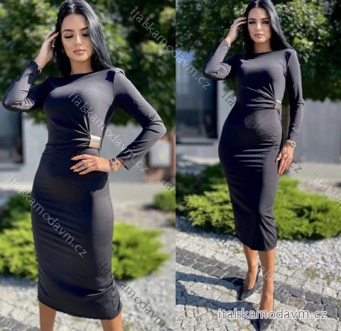 Šaty elegantný dlhý rukáv dámske (S/M/L ONE SIZE) TALIANSKA MÓDA IMM25M42998