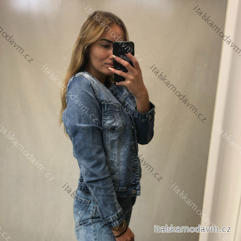 Bunda riflová dlouhý rukáv dámská (XS-XL) RE-DRESS MA523C016-B/DUR modrá džínová M