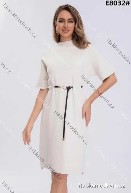 Šaty dlhé úpletové krátky rukáv dámske (S/M/L ONE SIZE) TALIANSKA MÓDA IMPMN24E8032