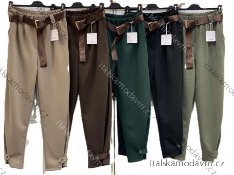 Kalhoty dlouhé elegantní s páskem dámské (S/M/L ONE SIZE) ITALSKÁ MÓDA IMC25428