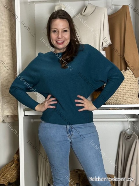 Sveter úpletový tenký dlhý rukáv dámsky (M/L/XL ONE SIZE) TALIANSKA MÓDA IM4251134/DUR