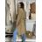 Kabát flaušový dámsky (S / M ONE SIZE) TALIANSKÁ MÓDA IMM211604/DR camel