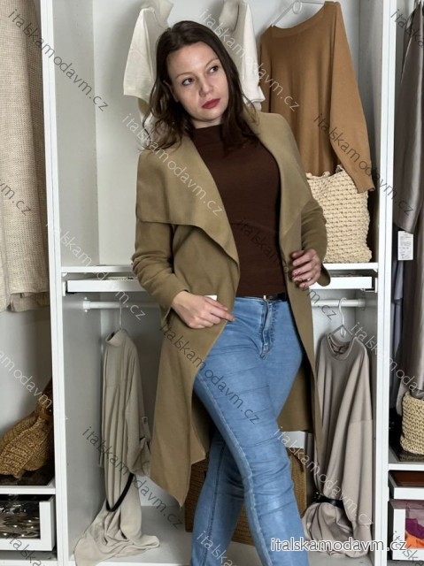 Kabát flaušový dámsky (S / M ONE SIZE) TALIANSKÁ MÓDA IMM211604
