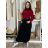 Sukňa s páskem manžestrová dámska RAMONA (S/M/L ONE SIZE) TALIANSKA MóDA IMSM251154/DU S/M/L čierna