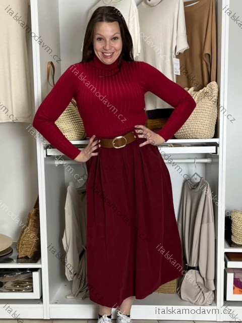 Sukňa s páskem manžestrová dámska MONA (S/M/L ONE SIZE) TALIANSKA MóDA IMSM251155/DU