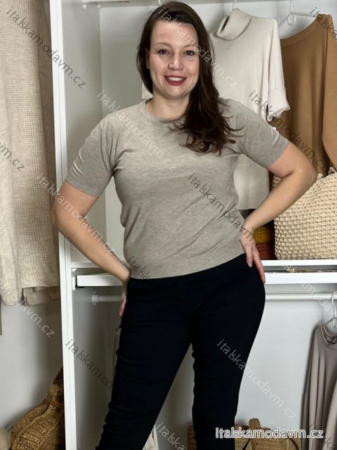 Sveter upletový tenký krátky rukáv dámske LEXI  (S/M/L ONE SIZE) TALIANSKA MÓDA IMWCP25W8505/DUR S/M/L béžová