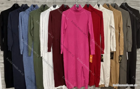 Šaty s rolákom dlhý rukáv dámske (S/M/L ONE SIZE) TALIANSKA MÓDA IMPOZ25SM-010
