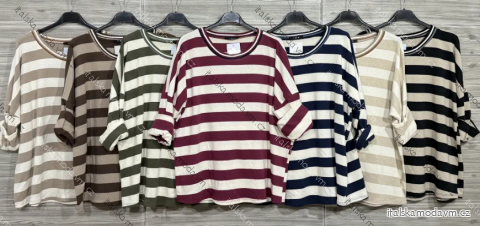 Tunika prúžok 3/4 dlhý rukáv dámska (S/M/L ONE SIZE) TALIANSKA MÓDA IMPOZ2516695