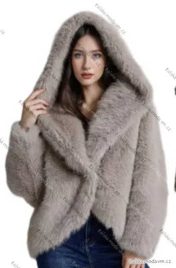 Kabát kožúšok dlhý rukáv dámsky (S/M/L ONE SIZE) IMPOZ25LE-6692