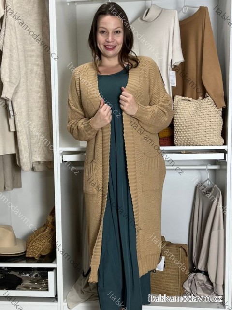 Cardigan dlhý pletený dlhý rukáv dámsky (S/M/L ONE SIZE) TALIANSKA MÓDA IMPLI258788