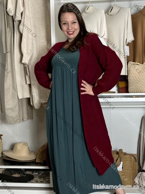Cardigan dlouhý pletený dlouhý rukáv dámský (S/M/L ONE SIZE) ITALSKÁ MÓDA IMPLI258788/DU