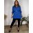 Tunika prodloužená košilová s páskem dlouhý rukáv dámská nadrozměr (2XL/3XL ONE SIZE) ITALSKÁ MÓDA IMD212156/DUR béžová