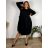 Šaty manžestrové teplé dlouhý rukáv dámské nadrozměr VIOLA (52/54/56 ONE SIZE) ITALSKÁ MÓDA IM425537/DUR 52/54/56 Černá