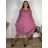 Šaty voľnočasové dlhý rukáv dámske nadrozmer KLAUDIA  (44/46/48 ONE SIZE) TALIANSKA MÓDA IM425559