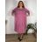 Šaty voľnočasové dlhý rukáv dámske nadrozmer KLAUDIA  (44/46/48 ONE SIZE) TALIANSKA MÓDA IM425559/DR 44/46/48 ružová