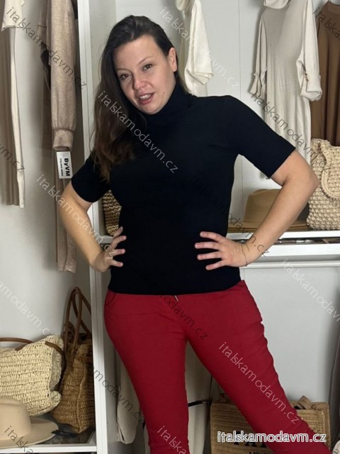 Sveter úpletový s rolákom krátky rukáv dámsky BEREMIKA  (S/M/L ONE SIZE) IMWDF252703/DR