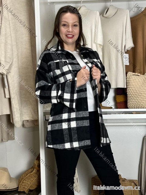 Kabátek na knoflíky dlouhý rukáv dámský ANNA (S/M/L ONE SIZE) ITALSKÁ MÓDA IMWCN251111/DU