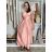 Šaty dlhé elegantné na ramienka dámske AMANDA  (S/M/L ONE SIZE) TALIANSKA MODA IM323022/DUR S/M/L růžová světlá