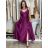 Šaty dlhé elegantné na ramienka dámske AMANDA  (S/M/L ONE SIZE) TALIANSKA MODA IM323022/DUR S/M/L růžová světlá